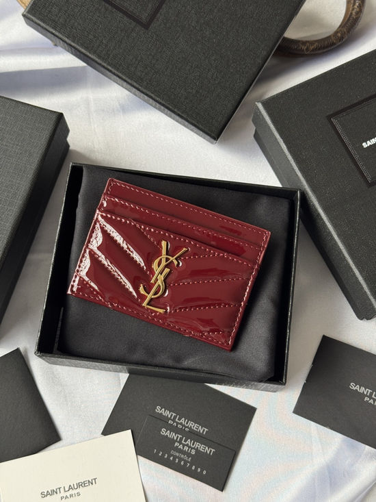 Yves Saint Laurent Patent Leather Card Holder 423291