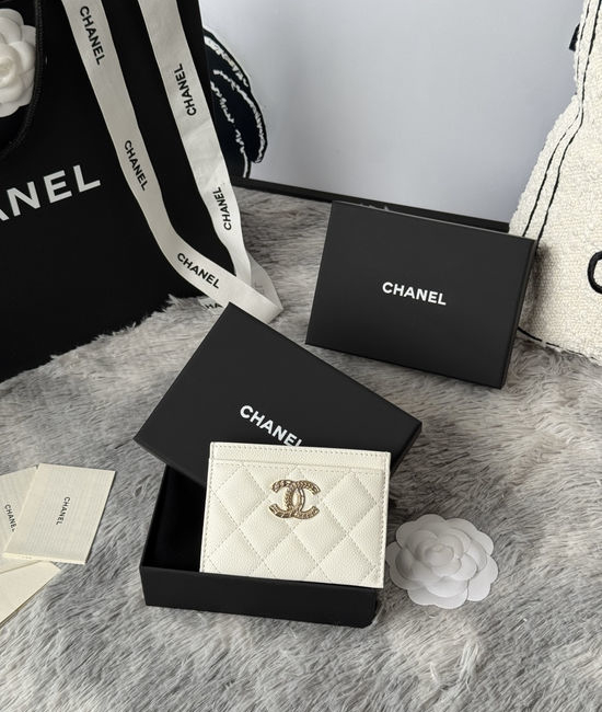 Chanel Embossed Double C Caviar Card Holder AP3098