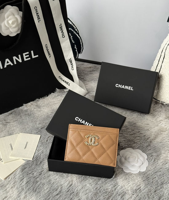 Chanel Embossed Double C Caviar Card Holder AP3098