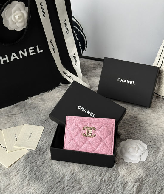 Chanel Embossed Double C Caviar Card Holder AP3098