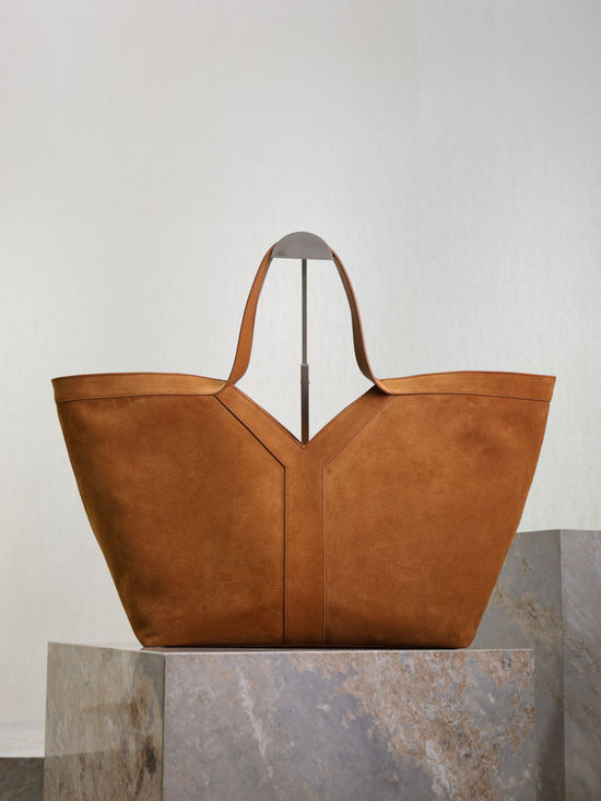 Yves Saint Laurent Suede Cowhide Shopping Tote Bag 817602