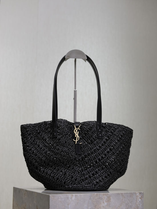 Yves Saint Laurent PANIER Woven Raffia Tote Bag 685618-1
