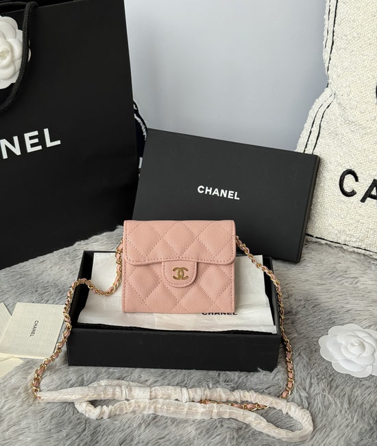 Chanel Chain Mini Caviar Leather Pouch A81082