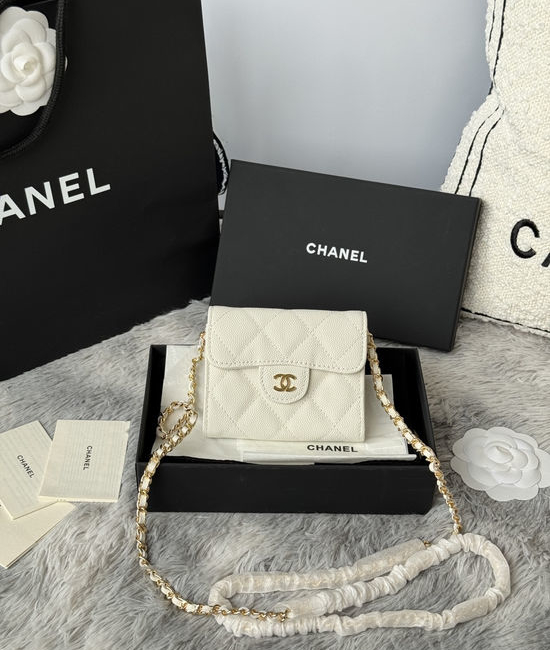 Chanel Chain Mini Caviar Leather Pouch A81082