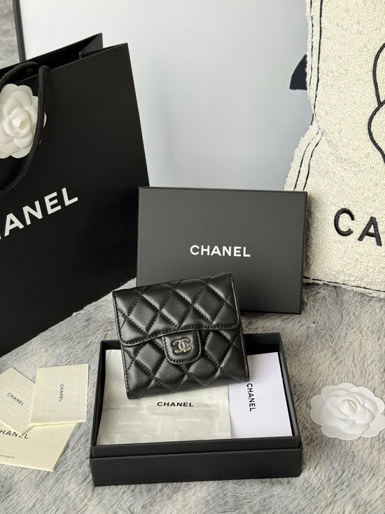 Chanel CF Short Trifold Wallet with Coin Pocket 82288
