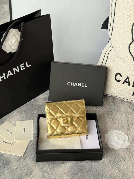 Chanel CF Short Trifold Wallet with 6 Card Slots 82288