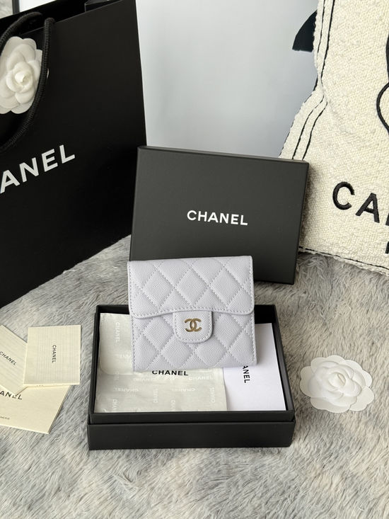Chanel CF Short Trifold Wallet 6 Card Slots 82288