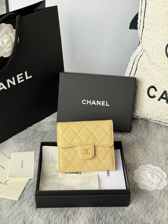 Chanel CF Short Trifold Wallet 6 Card Slots 82288