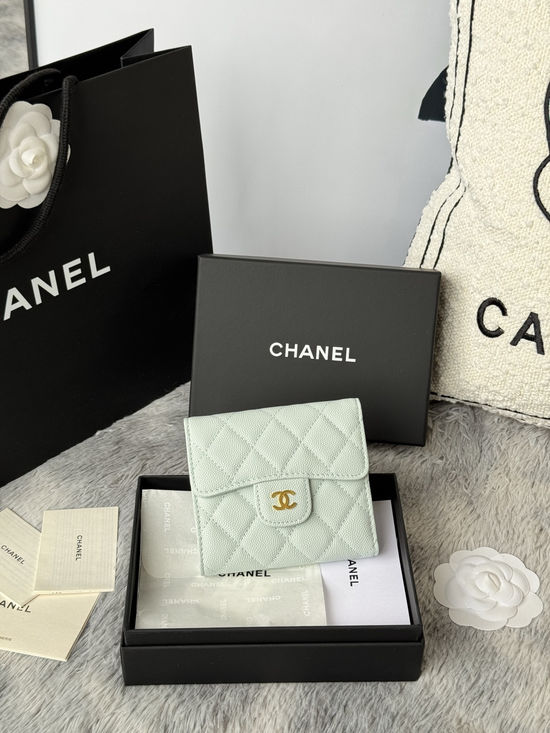Chanel CF Short Trifold Wallet 6 Card Slots 82288