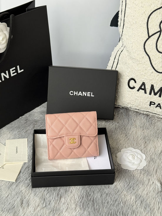 Chanel CF Short Trifold Wallet 6 Card Slots 82288
