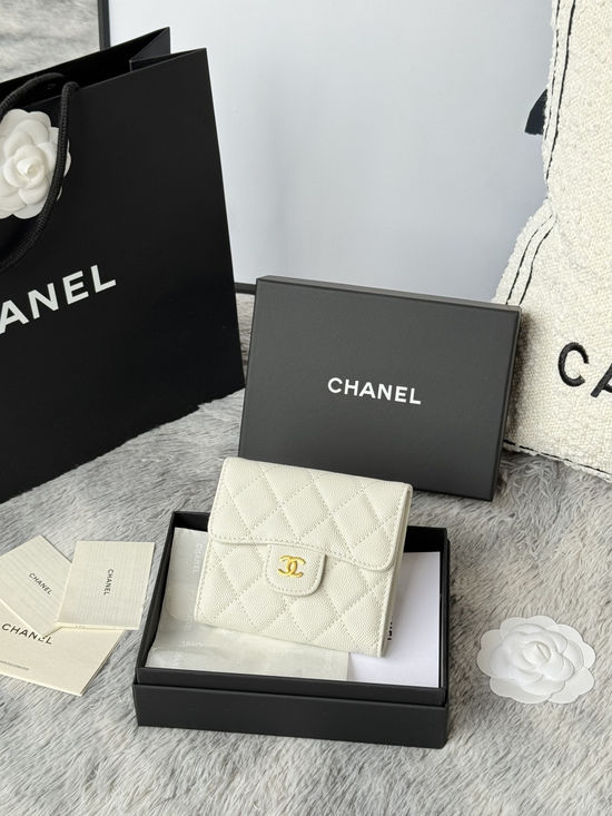 Chanel CF Short Trifold Wallet with 6 Card Slots 82288