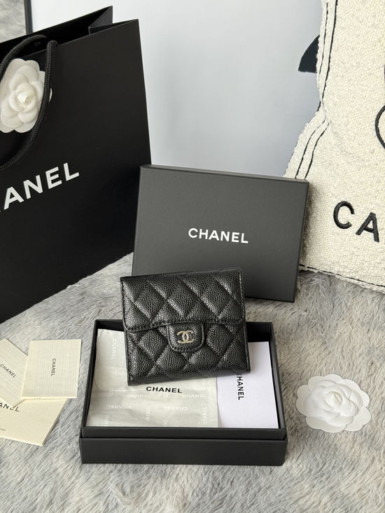 Chanel CF Short Trifold Wallet with 6 Card Slots 82288