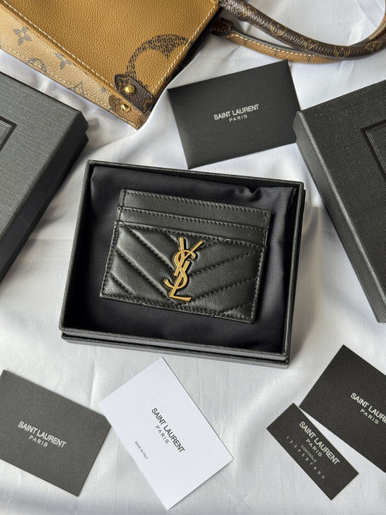 Yves Saint Laurent Yves Saint Laurent Monogram Leather Card Holder 17806