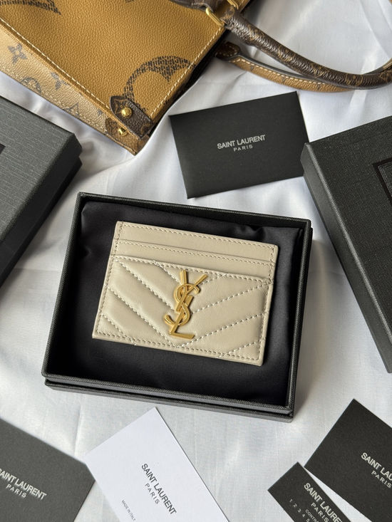 Yves Saint Laurent MONOGRAM Matelasse Card Holder 423291