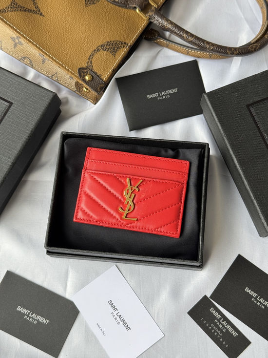 Yves Saint Laurent MONOGRAM Matelasse Card Holder 423291