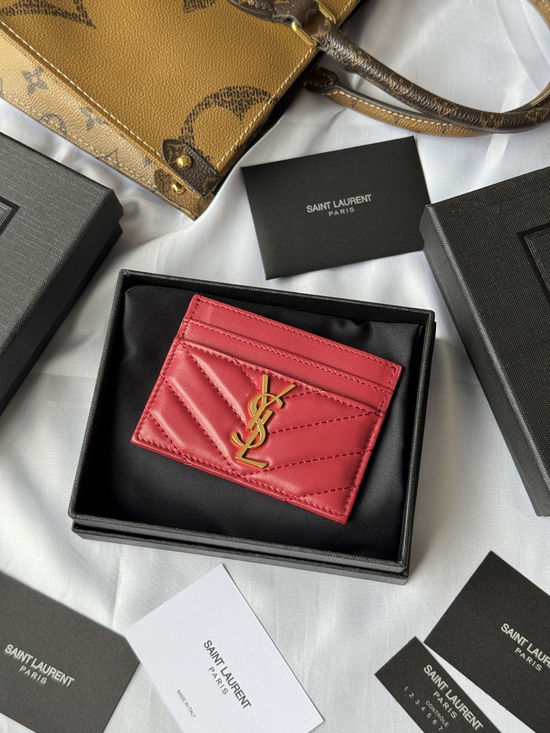 Yves Saint Laurent MONOGRAM Matelasse Card Holder 423291