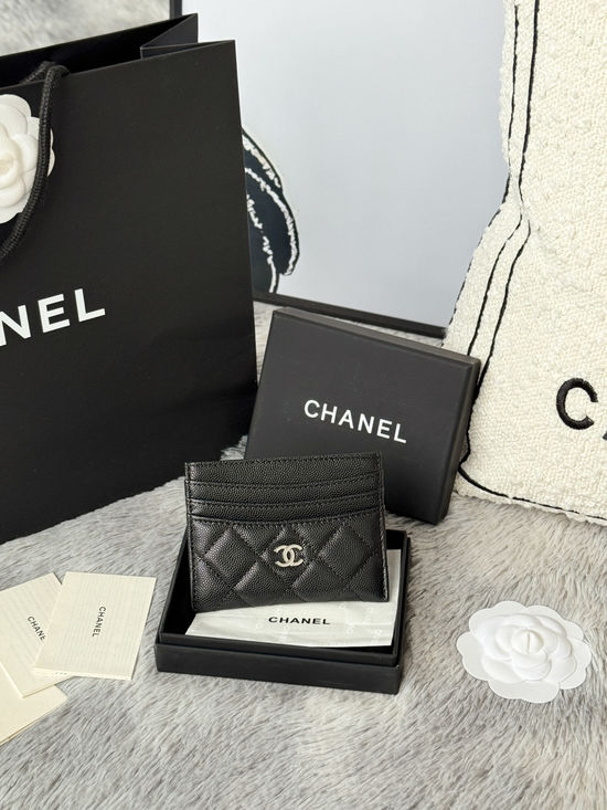 Chanel Caviar Leather Card Holder AP4522