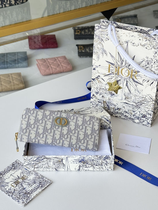 Christian Dior Oblique Long Zipper Wallet S2189
