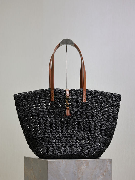 Yves Saint Laurent Raffia Woven Tote Bag 688221