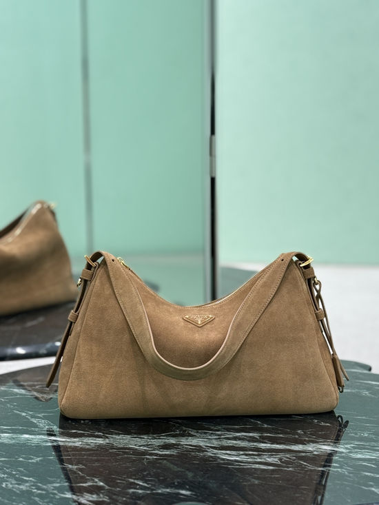 Prada Suede Hobo Handbag 1BC228