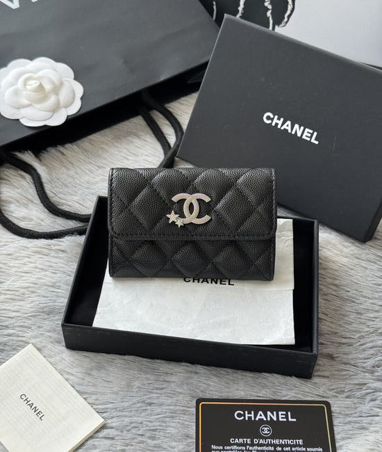 Chanel Caviar Leather Bi-Fold Card Holder 4812