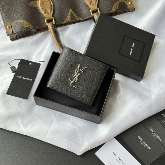 Yves Saint Laurent MONOGRAM Foldable Wallet with Metal Logo 453276