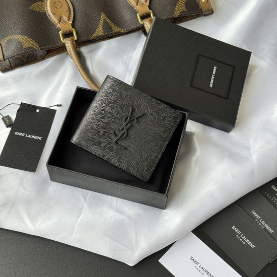 Yves Saint Laurent MONOGRAM Foldable Wallet with Metal Logo 453276