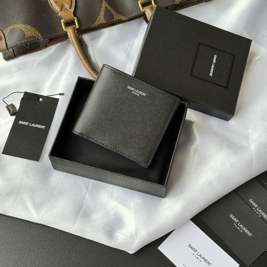 Yves Saint Laurent MONOGRAM Bifold Leather Card Case Wallet 534638