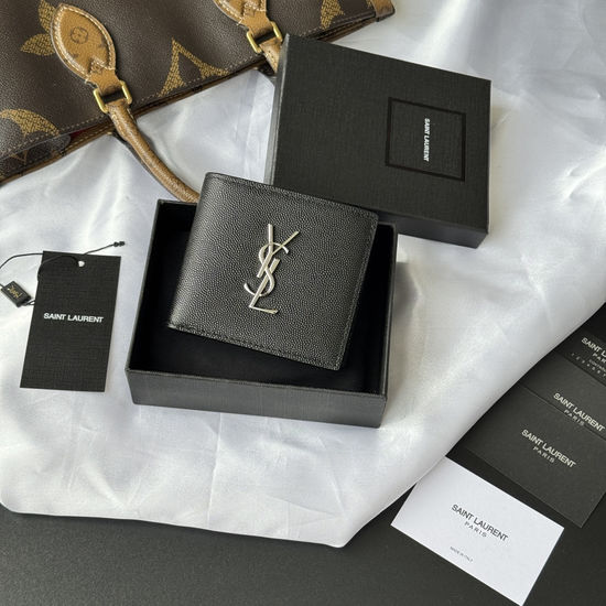 Yves Saint Laurent MONOGRAM Fold Leather Wallet 463249