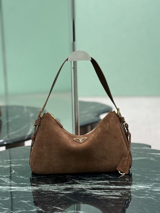 Prada Aimee Suede Hobo Shoulder Bag 1BC229