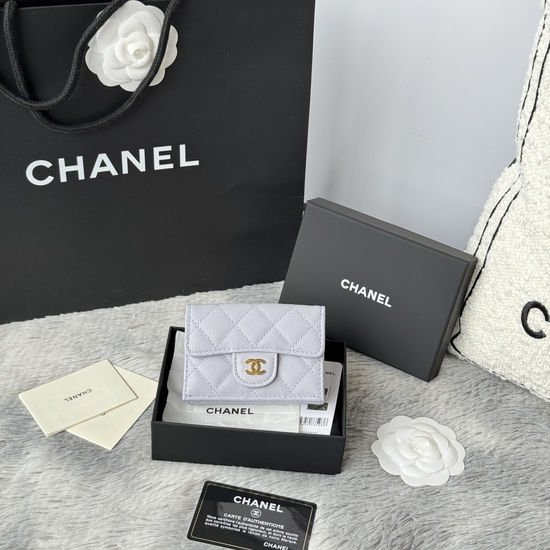 Chanel Wallet Quilted Leather Trifold Card Holder AP280