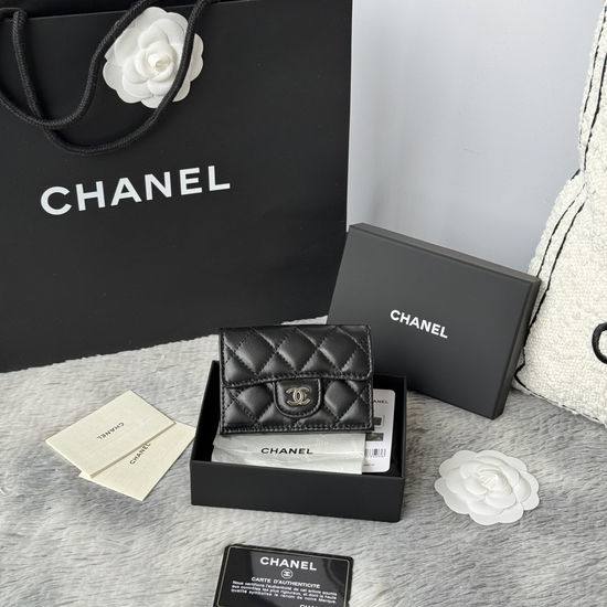 Chanel Classic Lambskin Quilted Trifold Wallet AP280