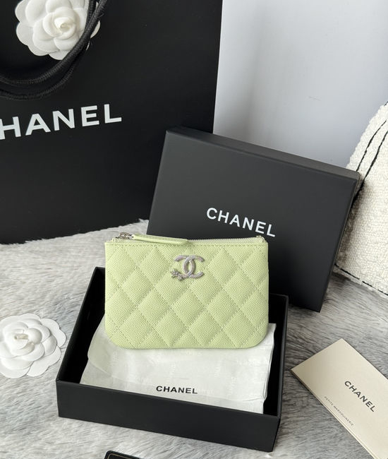 Chanel Caviar Leather Zipper Card Holder AP4861B