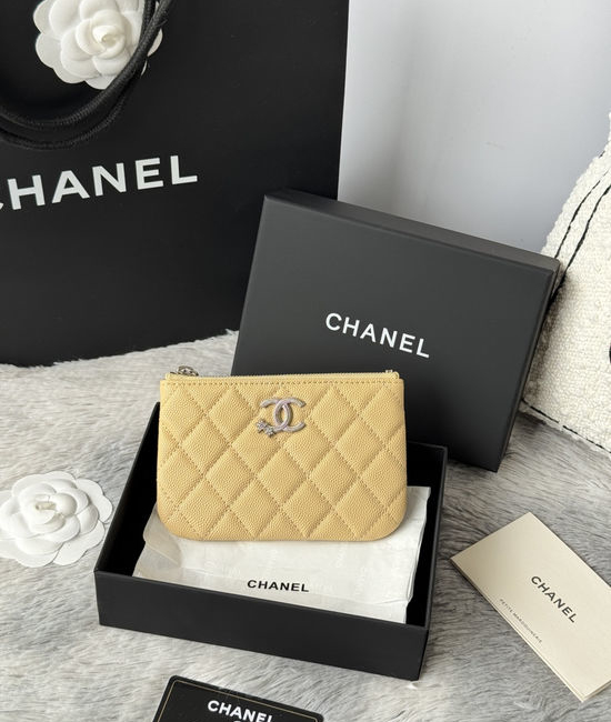 Chanel Caviar Leather Zipper Card Holder AP4861B