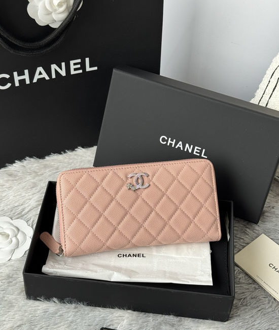 Chanel Long Wallet Caviar Leather Star Design AP3776B
