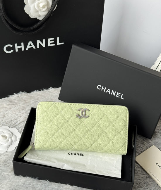 Chanel Caviar Leather Long Zip Wallet AP3776B