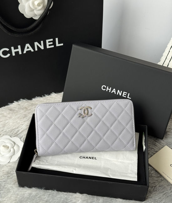Chanel Caviar Leather Long Zip Wallet AP3776B
