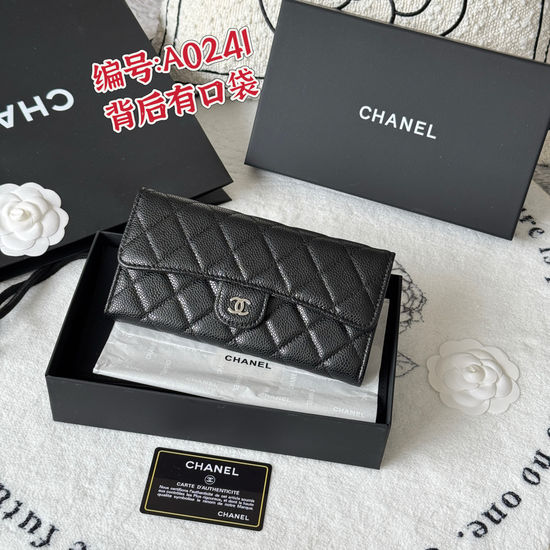 Chanel Classic CF Long Cowhide Wallet A0241