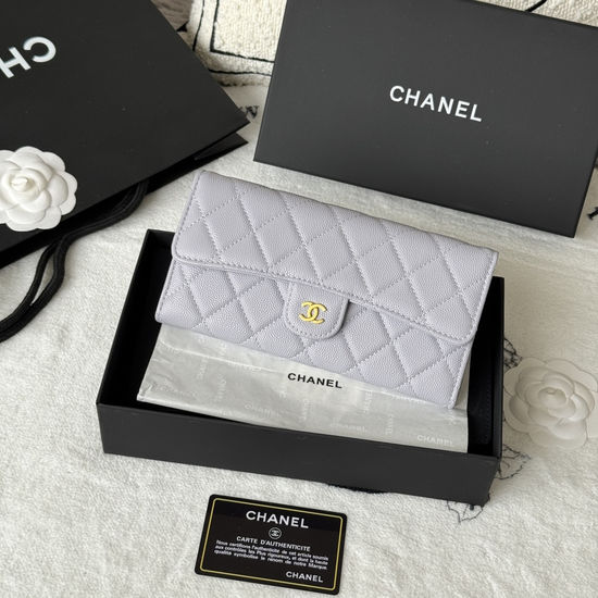 Chanel Classic Caviar Leather Long Wallet A80758