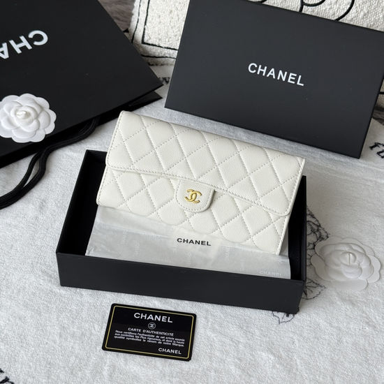 Chanel Classic Caviar Leather Long Wallet A80758