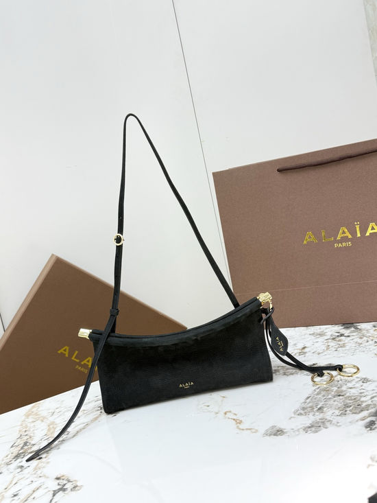 Alaia LE CLICK Suede Velvet Curved Clip Bag A1430
