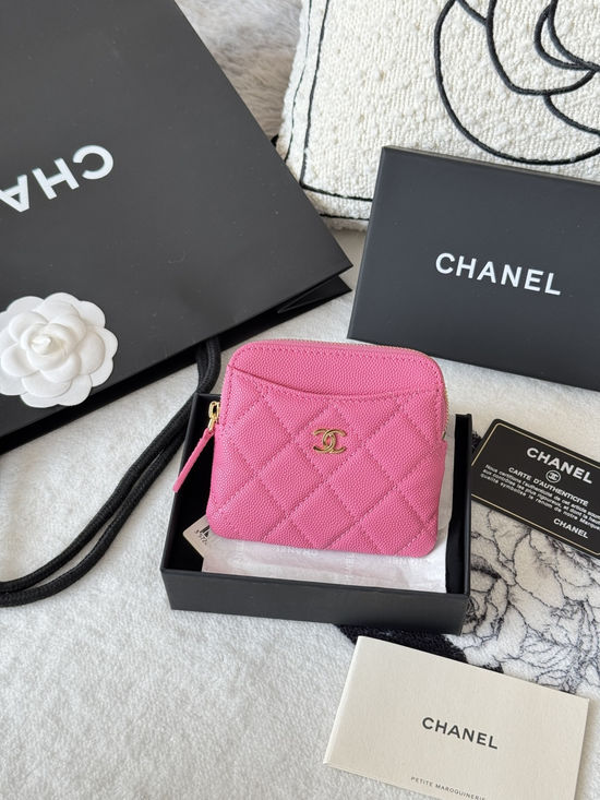 Chanel Caviar Calfskin Gold Buckle Card Holder AP2111