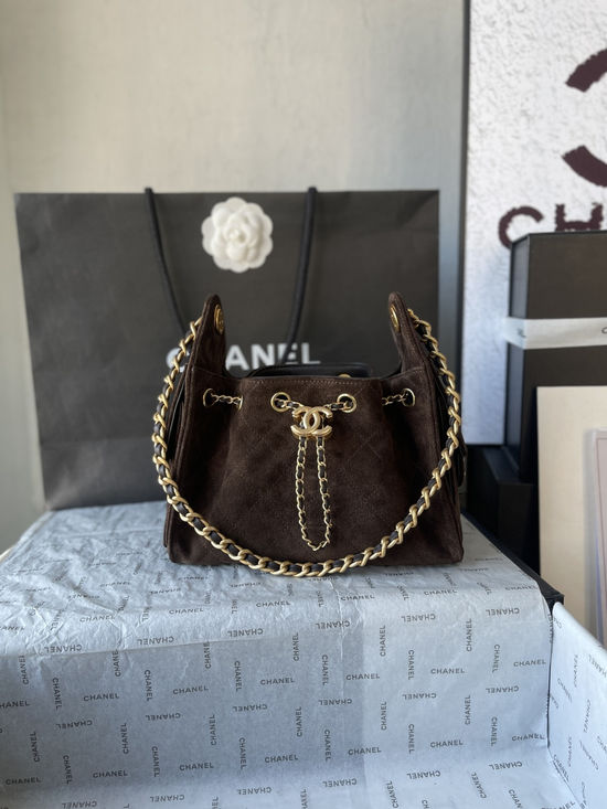 Chanel Hobo Drawstring Bucket Bag AS5631