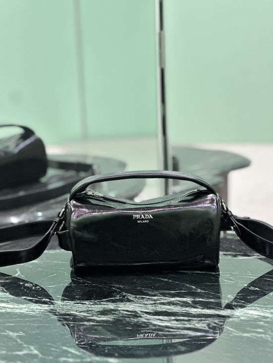 Prada Boston Bag Patent Leather Handbag 2VH188