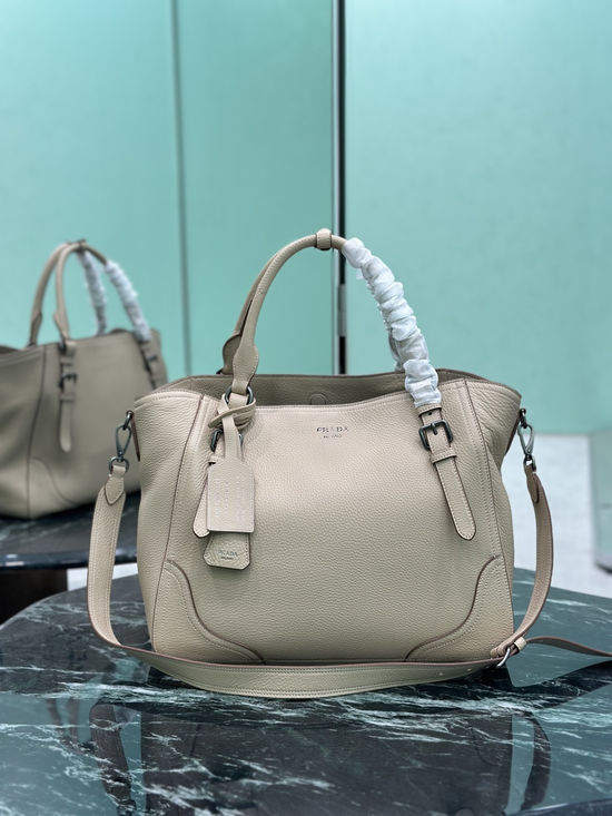 Prada Textured Leather Medium Tote Handbag 1BG602