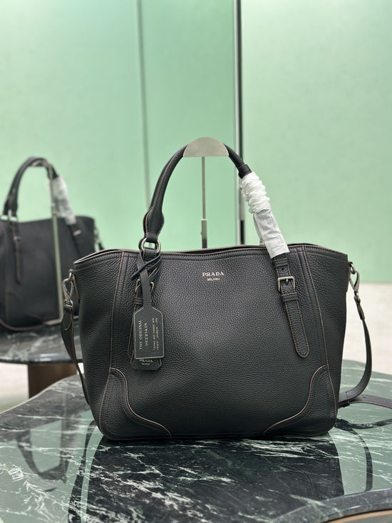 Prada Textured Leather Tote Handbag 1BG602