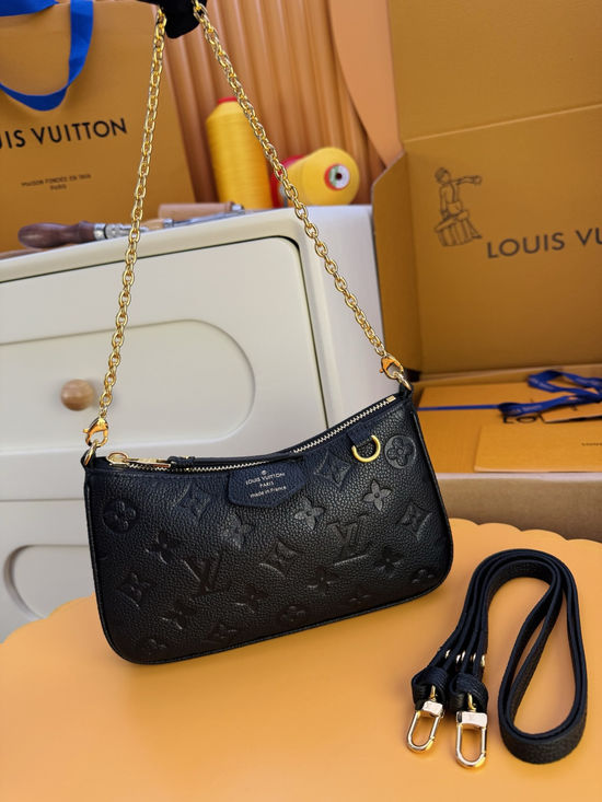 LOUIS VUITTON Easy Pouch On Strap Leather Bag M80349