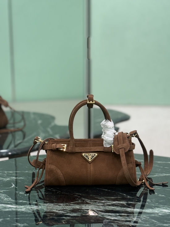 Prada Softlux Bonnie Mini Suede Crossbody Bag 1BA486