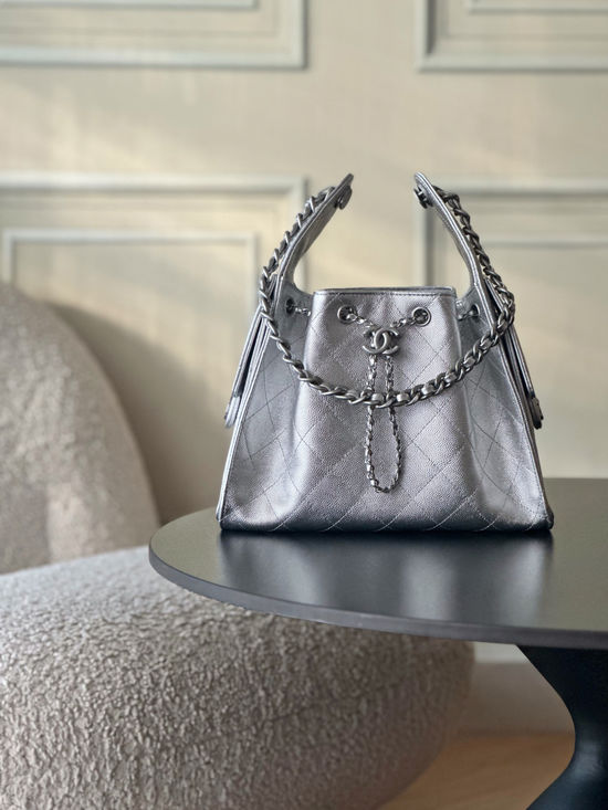 Chanel Hobo Quilted Chain Shoulder Bag AS5293