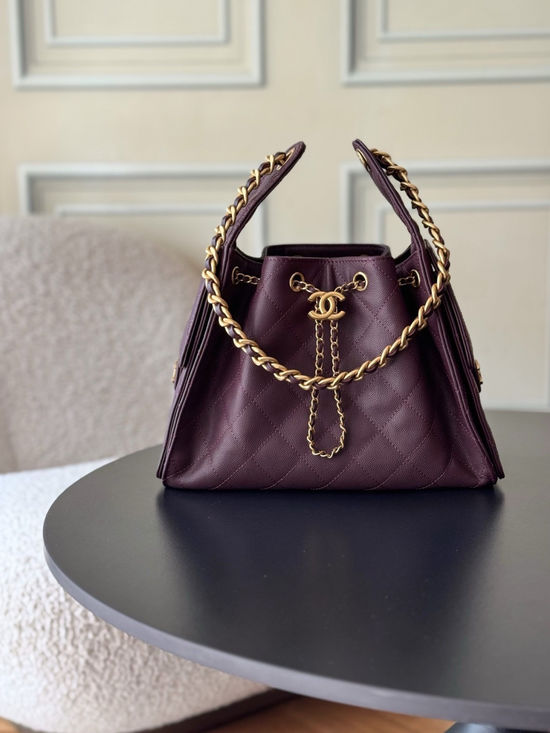 Chanel Hobo Quilted Chain Shoulder Bag AS5293